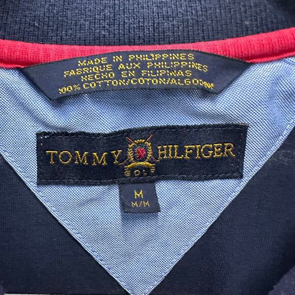 Vintage Tommy Hilfiger Men's Medium Polo 100% Cotton American Flag 4th of July - Picture 3 of 8